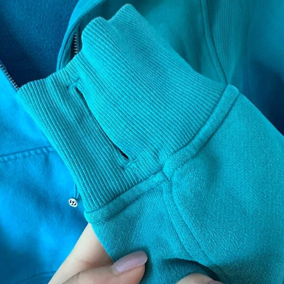 Lululemon Scuba Oversized Funnel Neck Half Zip M/L Oceanic Blue Pre-Owned - Picture 10 of 12